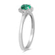 Load image into Gallery viewer, Jewelili Cubic Zirconia Halo Ring with Simulated Emerald in Sterling Silver View 2
