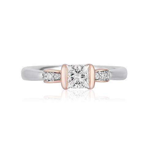 Enchanted Disney Diamond Majestic Princess Engagement Ring in 14K White Gold and Rose Gold 1/2 CTTW View 2