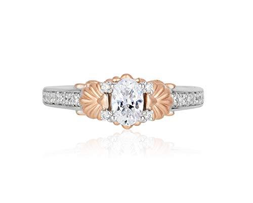 Enchanted Disney Fine Jewelry 14K White Gold and Rose Gold 3/4 CTTW Diamond Ariel Ring