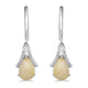 Load image into Gallery viewer, Jewelili Teardrop Drop Earrings with Ethiopian Opal and White Diamonds in Sterling Silver View 2
