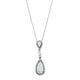Load image into Gallery viewer, Jewelili Pear Pendant Necklace Opal Sapphire Jewelry in Sterling Silver - View 1

