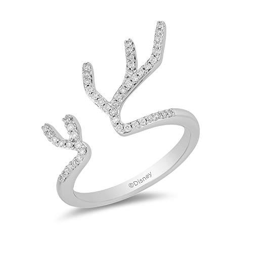 Enchanted Disney Fine Jewelry Sterling Silver 1/5Cttw Diamond Elsa Frozen Ring