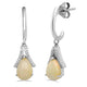 Load image into Gallery viewer, Jewelili Teardrop Drop Earrings with Ethiopian Opal and White Diamonds in Sterling Silver View 1
