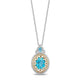 Load image into Gallery viewer, Enchanted Disney Fine Jewelry 10K White and Yellow Gold with 1/5 CTTW Diamond and Swiss Blue Topaz Aladdin Cave Of Wonders Pendant Necklace
