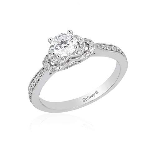 AGS Certified Diamond Solitaire Crown Ring in 14K White Gold with Side  Profile Diamonds | Amazon.com