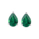 Load image into Gallery viewer, Jewelili Teardrop Drop Earrings with Pear Shape Created Emerald in Sterling Silver View 2

