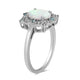 Load image into Gallery viewer, Jewelili Halo Ring with Created Opal with Swiss Blue Topaz and Created White Sapphire in Sterling Silver View 2
