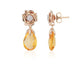 Load image into Gallery viewer, Enchanted Disney Fine Jewelry 14K White and Rose Gold with 1/10 cttw Diamond and Citrine Belle Rose Earrings
