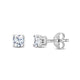 Load image into Gallery viewer, Enchanted Disney Fine Jewelry 14K White Gold 1 1/2cttw Diamond Majestic Princess Solitaire Earrings
