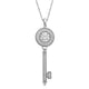 Load image into Gallery viewer, Jewelili Dancing Key Necklace Jewelry in Sterling Silver - View 1
