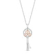 Load image into Gallery viewer, Enchanted Disney Fine Jewelry 14K Rose Gold Over Sterling Silver 1/10Cttw Diamond Cinderella Key Pendant
