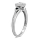Load image into Gallery viewer, Jewelili Ring with Princess Cut and Round Natural White Diamonds With 1.5mm Blue Sapphire in 10K White Gold 1/4 CTTW View 2
