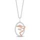 Load image into Gallery viewer, Enchanted Disney Fine Jewelry Sterling Silver and 10K Rose Gold 1/10 CTTW Mulan Pendant Necklace
