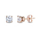 Load image into Gallery viewer, Enchanted Disney Fine Jewelry 14K Rose Gold with 1 1/2cttw Diamond Majestic Princess Solitaire Earrings
