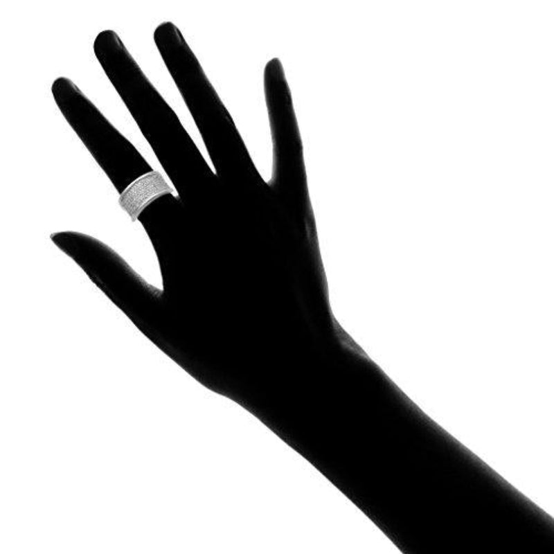 Jewelili Ring with Natural White Round Diamonds in 10K White Gold 1/2 CTTW View 3