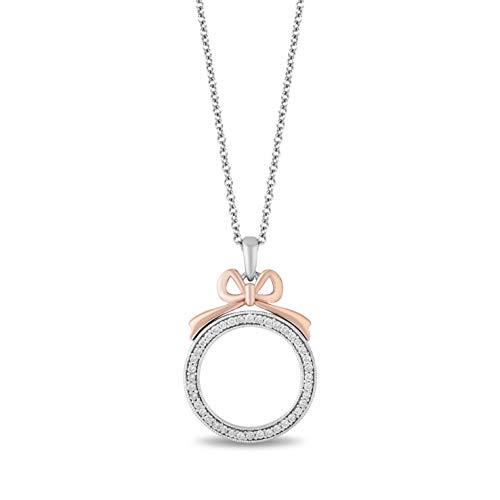 Enchanted Disney Fine Jewelry 14K Rose Gold over Sterling Silver with 1/5 CTTW Diamonds Snow White Pendant Necklace