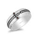 Load image into Gallery viewer, Enchanted Disney Fine Jewelry Black Rhodium Over Sterling Silver with 1/5 CTTW and Garnet Aurora&#39;s Prince Ring

