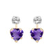 Load image into Gallery viewer, Jewelili Cubic Zirconia Drop Earrings with Amethyst in 10K Yellow Gold
