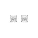 Load image into Gallery viewer, Jewelili 14K White Gold With 1/2 CTTW Princess Cut Diamonds Stud Earrings
