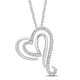 Load image into Gallery viewer, Jewelili Sterling Silver With 1/5 CTTW Natural White Round Diamonds Steal Her Heart Pendant Necklace
