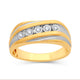 Load image into Gallery viewer, Jewelili Yellow Gold over Sterling Silver with 1/10 CTTW Natural White Round Diamonds Men&#39;s Ring
