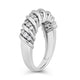 Load image into Gallery viewer, Jewelili Sterling Silver with 1/2 CTTW Natural White Round Diamonds Swirl Band Ring
