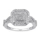 Load image into Gallery viewer, Jewelili Sterling Silver 1/2 CTTW Natural White Round Diamonds Square Cluster Ring
