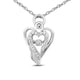 Load image into Gallery viewer, Jewelili Novelties Miracle Set Pendant Necklace with Natural White Round Dancing Diamonds in Sterling Silver 1/10 CTTW 
