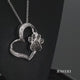 Load and play video in Gallery viewer, Jewelili Sterling Silver with Treated Black Diamonds and Natural White Diamonds Heart Paw Pendant Necklace
