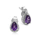 Load image into Gallery viewer, Jewelili Teardrop Jewelry Set with Pear Amethyst and Diamonds in Sterling Silver View 4
