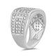 Load image into Gallery viewer, Jewelili Men&#39;s Wedding Band with Natural White Round Cut Diamonds in 10K White Gold 2 CTTW View 4
