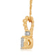 Load image into Gallery viewer, Jewelili 10K Yellow Gold With 1/4 CTTW Natural White Diamond Cluster Pendant Necklace
