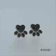 Load and play video in Gallery viewer, Jewelili Sterling Silver With Treated Black Diamonds Accent Paw Stud Earrings
