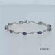 Load and play video in Gallery viewer, Jewelili Sterling Silver 6 x 4 mm Oval Shape Created Blue Sapphire and White Diamonds Bracelet, 7.25 inches
