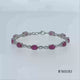 Load and play video in Gallery viewer, Jewelili Sterling Silver With Created Ruby and White Diamonds Bracelet, 7.25&quot;
