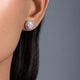 Load image into Gallery viewer, Jewelili Sterling Silver With Natural White Diamonds Cluster Stud Earrings
