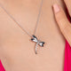 Load image into Gallery viewer, Jewelili Sterling Silver With Natural White Diamonds Dragonfly Pendant Necklace
