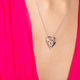 Load image into Gallery viewer, Jewelili Sterling Silver With Natural White Diamond Accent Triple Heart Pendant Necklace
