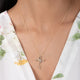 Load image into Gallery viewer, Jewelili 10K Yellow Gold With 1/5 CTTW Natural White Diamonds Cross Pendant Necklace
