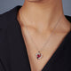 Load image into Gallery viewer, Jewelili Sterling Silver with Created Ruby and Created White Sapphire Heart Pendant Necklace
