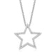 Load image into Gallery viewer, Jewelili Sterling Silver With 1/5 CTTW Diamonds Star Pendant Necklace
