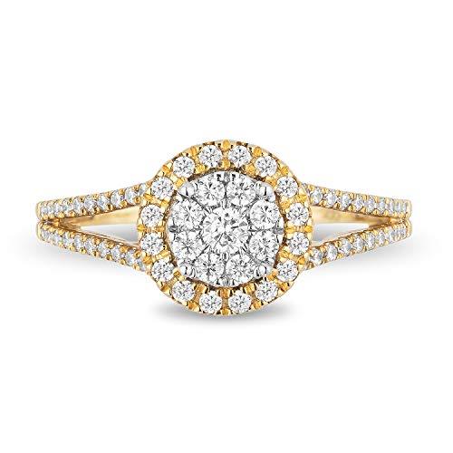 Enchanted Disney Fine Jewelry 14k Yellow Gold 5/8cttw Majestic Princess Composite Engagement Ring