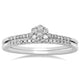 Load image into Gallery viewer, Jewelili Flower Bridal Set Ring with Round Natural White Diamonds in Sterling Silver 1/5 CTTW View 1
