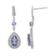 Load image into Gallery viewer, Jewelili Teardrop Drop Earrings with Pear and Round Amethyst and Created Round White Sapphire in Sterling Silver View 2
