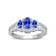 Load image into Gallery viewer, Jewelili Ring with Oval Shape Tanzanite and Natural Round Diamonds in Sterling Silver View 1

