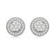 Load image into Gallery viewer, Jewelili Stud Earrings with Round Natural Diamonds Cluster in Sterling Silver 1/2 CTTW
