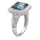 Load image into Gallery viewer, Jewelili Fashion Ring with London Blue Topaz &amp; Created White Sapphire in Sterling Silver View 2
