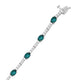 Load image into Gallery viewer, Jewelili Bracelet Created Emerald and Created White Sapphire in Sterling Silver View 1
