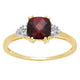 Load image into Gallery viewer, Jewelili 10K Yellow Gold With Red Garnet and Natural White Diamonds Halo Ring
