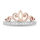 Load image into Gallery viewer, Enchanted Disney Fine Jewelry Sterling Silver and 10k Rose Gold 1/5cttw Majestic Princess Tiara Ring
